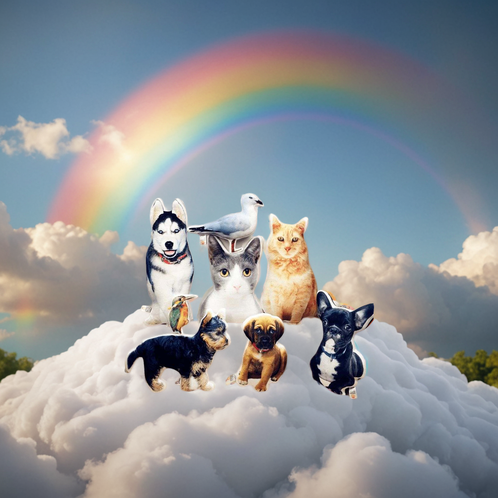 CustomDog-ShapedPillow-AnimalsGoneOvertheRainbowBridge